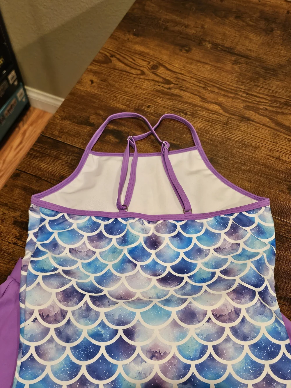 Girl's Mermaid Scale Purple & Aqua Swim Tankini